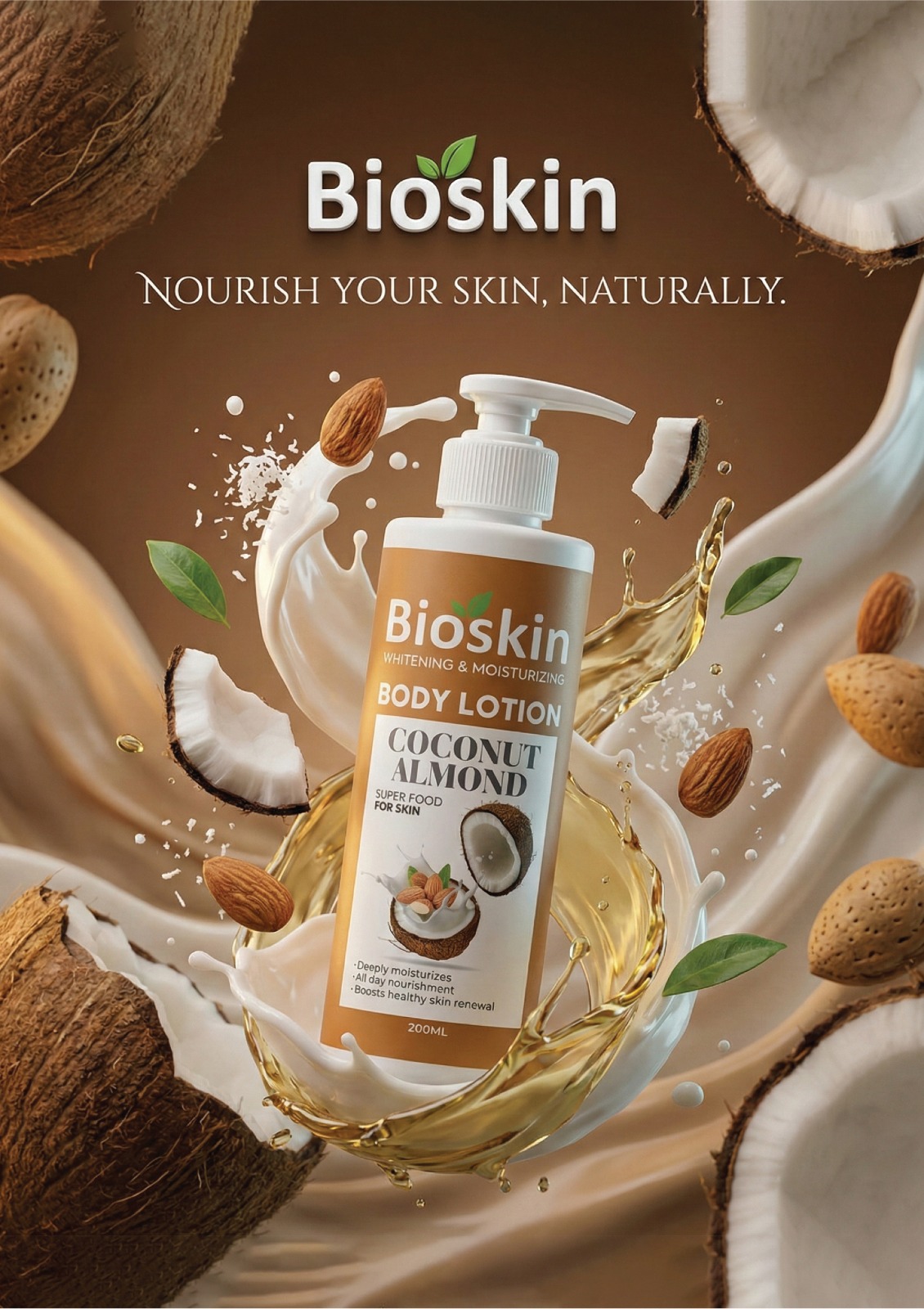 WhatsApp Image 2026-02-13 at 10.44.19 PM Bioskin Coconut Almond Body Lotion – Deeply Moisturizing & Healthy Skin Renewal (200ml) - Image 1